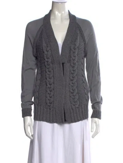 Pre-owned Lanvin Open Front Sweater In Gray