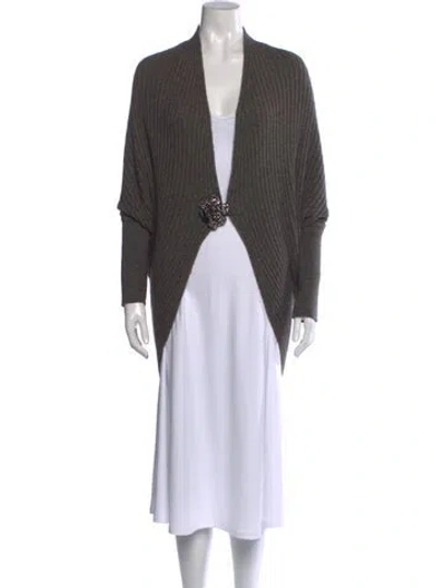 Pre-owned Lanvin Open Front Sweater In Grey