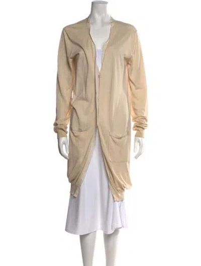 Pre-owned Lanvin Open Front Sweater In Neutral