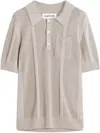 Lanvin Mens Lin Short-sleeve Knitted Polo Shirt In Neutrals