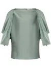 Lanvin Relaxed Silhouette Top With Button Closure In Green