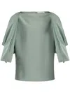 Lanvin Relaxed Silhouette Top With Button Closure In Green