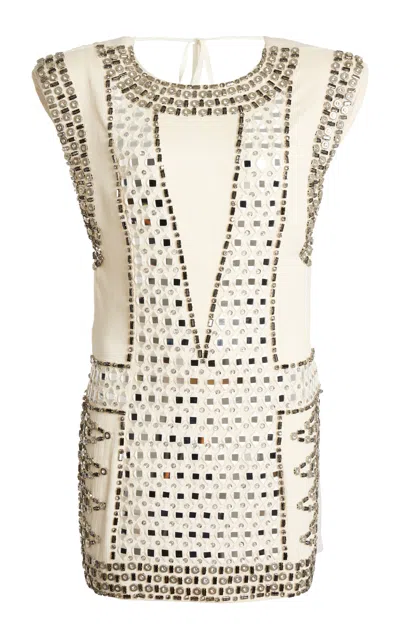 Lanvin Open-back Embroidered Silk-blend Top In Multi