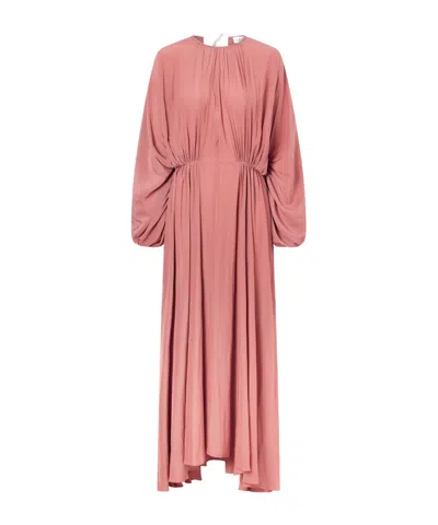Lanvin Open-back Woven Maxi Dress In Pink