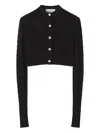 Lanvin Cropped Open-knit Cardigan In Black