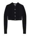 Lanvin Cropped Open-knit Cardigan In Blue