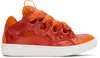 Lanvin Orange Curb Sneakers In Pink/coral5036