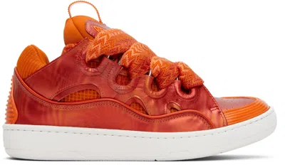 Lanvin Orange Curb Sneakers In Pink/coral5036