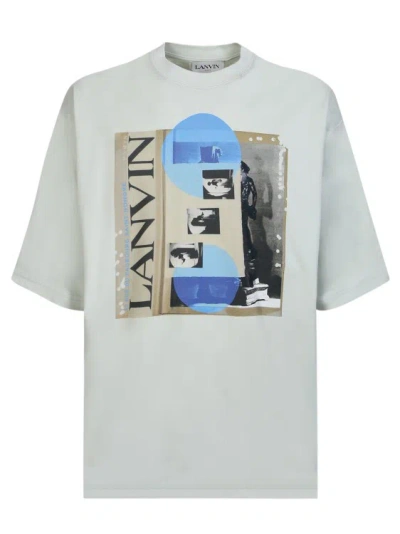 Lanvin Oversize Fit Green T-shirts In White