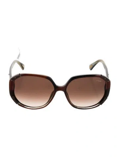 Pre-owned Lanvin Oversize Gradient Sunglasses In Brown