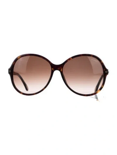 Pre-owned Lanvin Oversize Gradient Sunglasses In Brown