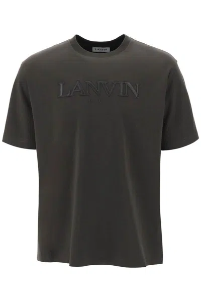 Lanvin Oversize T-shirt With Logo Lettering In Black