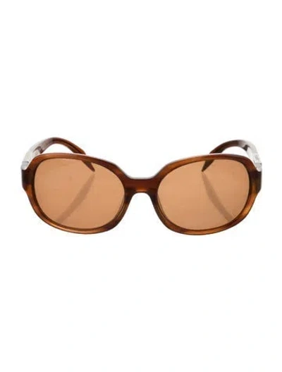 Pre-owned Lanvin Oversize Tinted Sunglasses In Brown