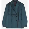 Lanvin Oversized Belted Jacket In Forest Green