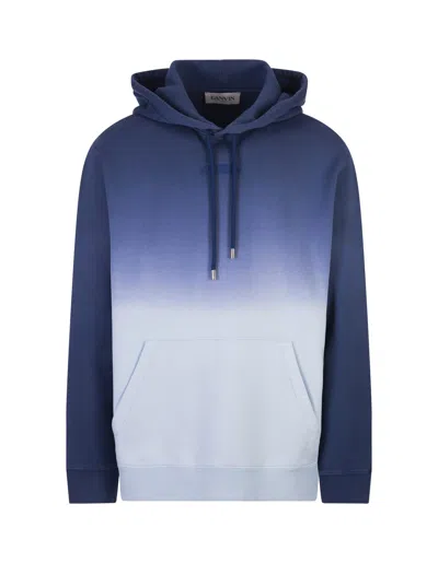 Lanvin Oversized Hoodie With A Gradient Effect In Blue