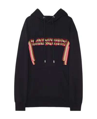 LANVIN LANVIN LOGO PATCH DRAWSTRING HOODIE