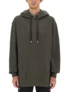 Lanvin Relaxed Fit Oversized Sweatshirt With Embossed Logo In Gray