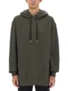 Lanvin Relaxed Fit Oversized Sweatshirt With Embossed Logo In Green