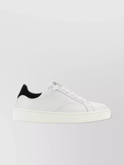 LANVIN PADDED ANKLE CALF LEATHER SNEAKERS