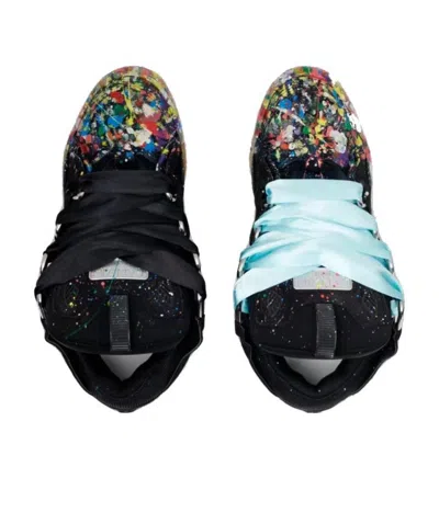 Lanvin Paint Splatter Design Trainers In Black