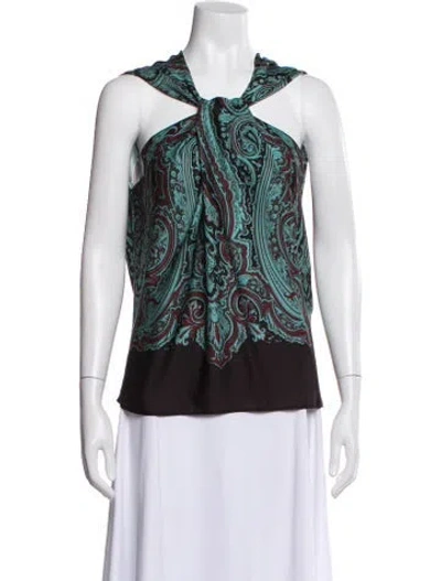 Pre-owned Lanvin Paisley Print Halterneck Top In Multi