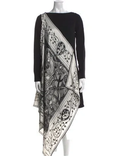 Pre-owned Lanvin Paisley Print Long Dress W/ Tags In Black