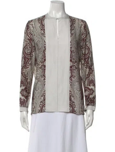 Pre-owned Lanvin Paisley Print Long Sleeve Top In Multi