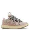 Lanvin Curb Pink Calf Leather Sneakers In Pink