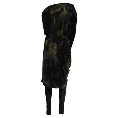 Lanvin Palm Leaf-print Dress And Leggings Set In Olive Polyamide In Green