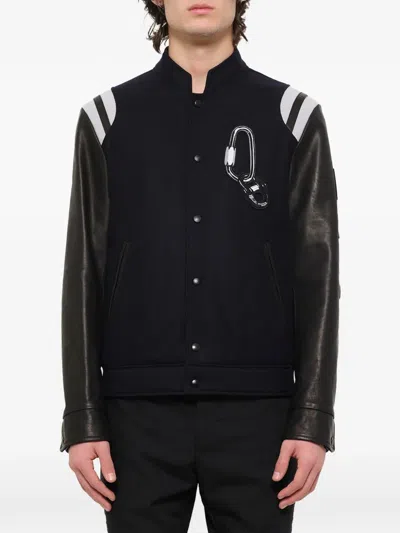 Lanvin Panelled Baseball Jacket In Blue