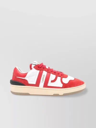 LANVIN PANELLED LEATHER AND SUEDE SNEAKERS