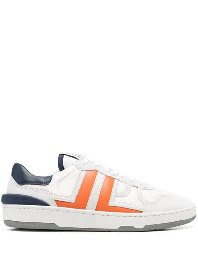 Lanvin Panelled Low-top Sneakers In Weiss