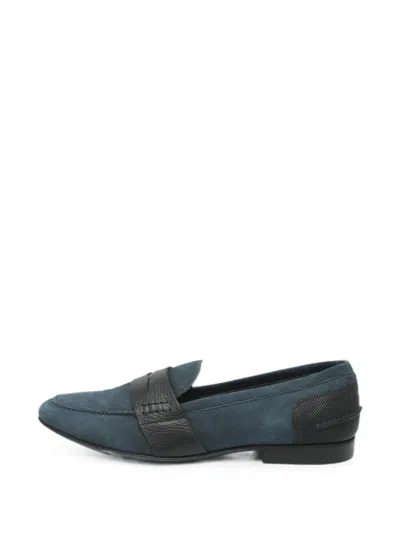 Pre-owned Lanvin Panelled Penny-slot Loafers In Blue