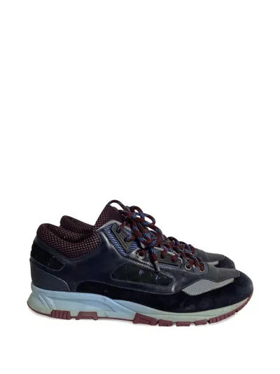 Pre-owned Lanvin Panelled Runner Sneakers In Blue