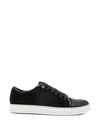 Lanvin Low-top Sneakers With Glossy Patent Toe Cap And Suede Upper In Black