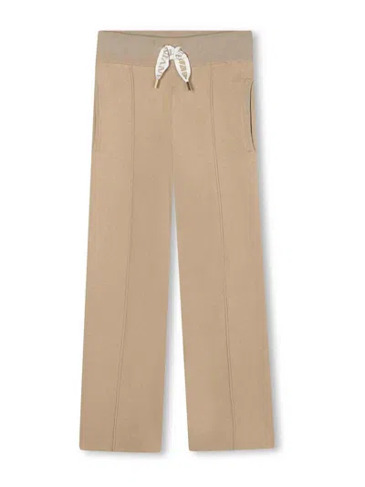 Lanvin Kids' Trousers With Logo In Neutral