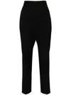 Lanvin Wool High Waist Pleated Trousers In Black