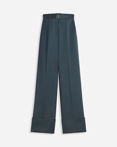 Lanvin Pantalon Large À Revers Pour Femme In Forest Green