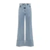 Lanvin Blue Wide-leg Cuffed Jeans