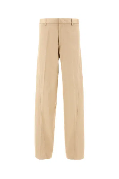 Lanvin Chino Pants Cotton Button Detail In Neutral