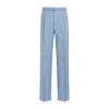 Lanvin Wool Straight-leg Pants In Blue
