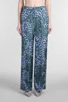 Lanvin Wide Leg High Waist Trousers With Floral Pattern