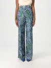 Lanvin Wide Leg High Waist Trousers With Floral Pattern In Green