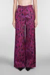 Lanvin Brush Stroke-printed Trousers In Purple