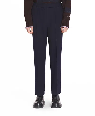 Lanvin Pants With An Elastic Waistband In Dark Navy Blue