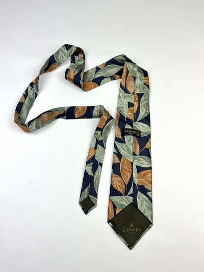 Pre-owned Lanvin Paris 100% Silk Tie Cravatte In Multicolor