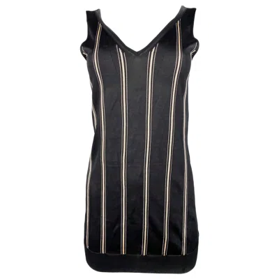 Pre-owned Lanvin Paris Black And White Striped Knit Sleeveles Top