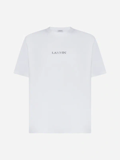 Lanvin Paris Logo Cotton T-shirt In Optic White