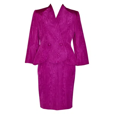 Pre-owned Lanvin , Paris Magenta Moire Suit In Red