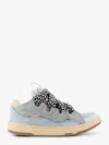 Lanvin Suede Leather Curb Sneakers Men In Blue